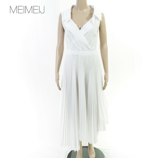80%OFF 新品 メイメイジェイ MEIMEI J 衣装 40 EOP1836 M大きさ 白いこと レディース ロング衣装 筋目 綿織物 イタリア製