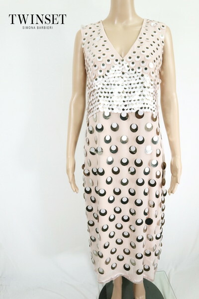 85 Off ワンピース 新品 ピンク 42 アウトレットレディースファッション Eop537 パーティーシーンにも映えるスパンコール仕立ての ワンピース Lサイズ ピンク ツインセット ワンピース ノースリーブワンピース Twin Set レディース スパンコール アウトレット