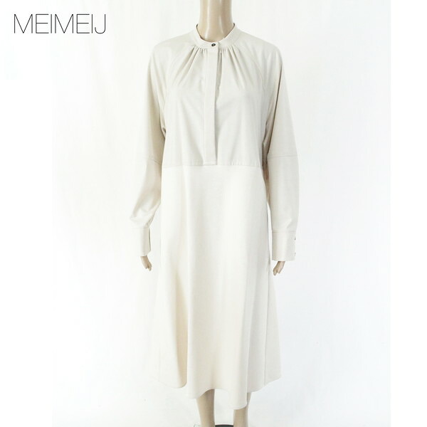 75%OFF 新品 メイメイジェイ MEIMEI J ワンピース 40 EOP1734 Mサイズ オフホワイト レディース ロングワンピース 長袖 イタリア製