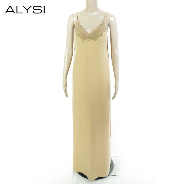 『百貨店SALE割り引き客体』80%OFF  新品 アリジ ALYSI 衣装 42 EOP1760 L大きさ ベージュ レディース キャミソール衣装 ロング衣装 イタリア製