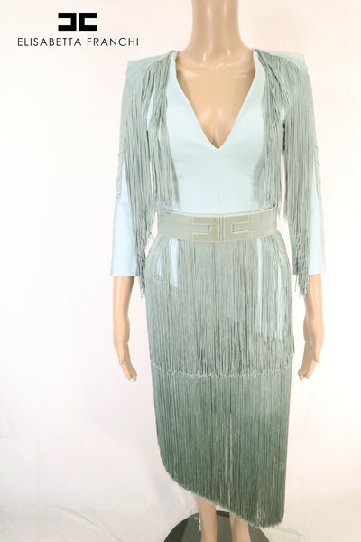 90%OFF 新品 エリザベッタフランキ ELISABETTA FRANCHI ワンピース 40 EOP1067 Sサイズ ブルー レディース フリンジワンピース アウトレット｜エーエムアイクローズ店 9,361円