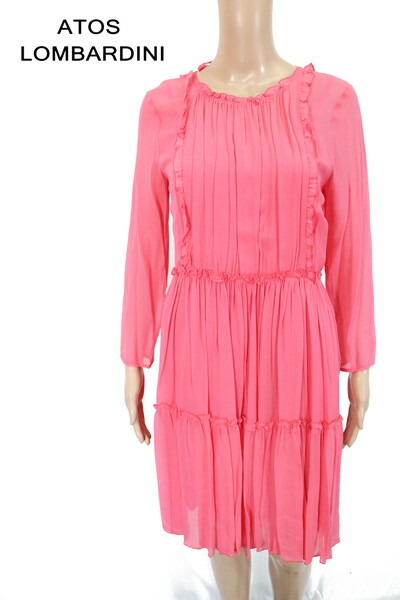豪華 85 Off 訳あり 新品 アトスロンバルディーニ Atos Lombardini ワンピース 40 Eop946 Mサイズ レッド レディース 長袖ワンピース コンビニ受取対応商品 Opk Rks Org