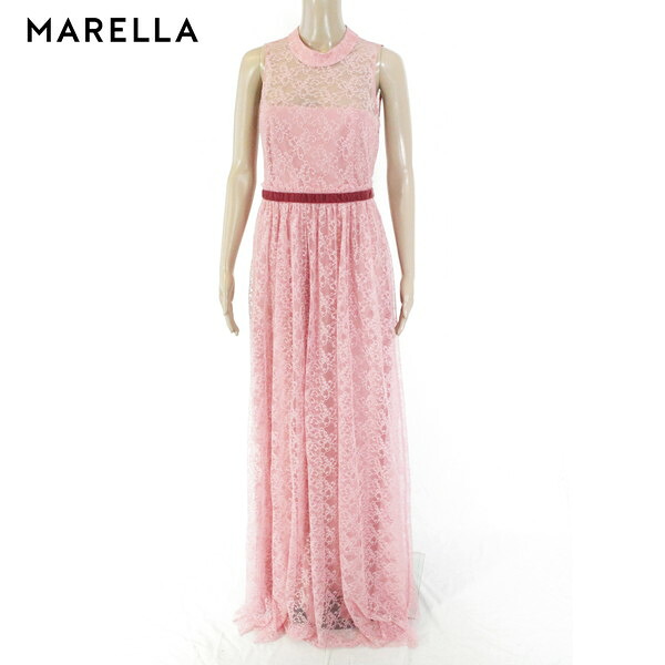 80%OFF 新品 マレーラ MARELLA ワンピース 42 EOP1629 M Lサイズ ピンク レディース ワンピースドレス ロング丈 レース イタリア製