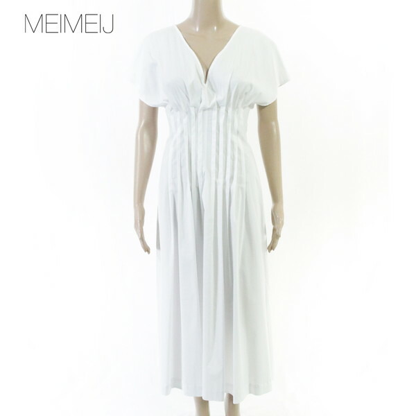80%OFF 新品 メイメイジェイ MEIMEI J 衣装 40 EOP1845 S M大きさ 白いこと レディース 半袖ロング衣装 綿織物 イタリア製