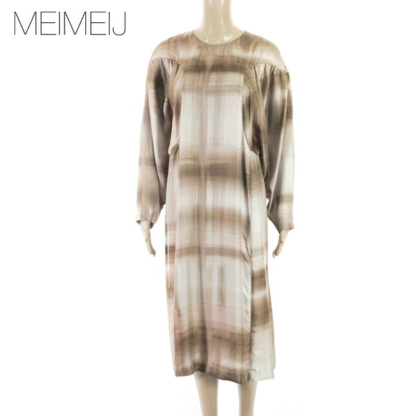 90%OFF 新品 メイメイジェイ MEIMEI J ワンピース 40 EOP1501 Mサイズ ブラウン レディース 長袖ワンピース シルク ロング丈 イタリア製｜エーエムアイクローズ店