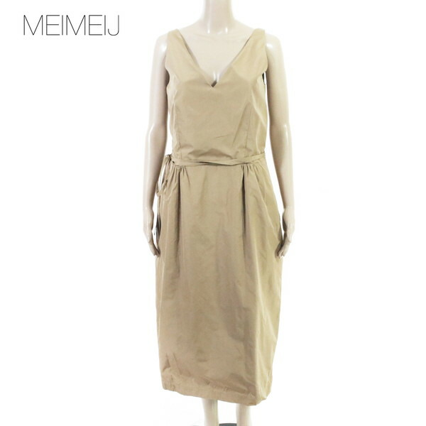 80%OFF 新品 メイメイジェイ MEIMEI J 衣装 40 EOP1829 M大きさ ベージュ レディース ロング衣装 ノースリーブ衣装 イタリア製