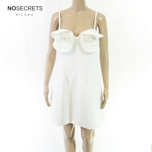 80%OFF 新品 ノーシークレッツ NO SECRETS ワンピース 42 EOP1880 Mサイズ ホワイト レディース キャミソールワンピース フラワーモチーフ|エーエムアイクローズ店