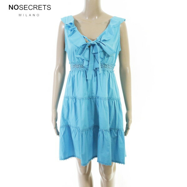 80%OFF 新品 ノーシークレッツ NO SECRETS 衣装 42 EOP1895 M L大きさ 青み レディース ノースリーブ衣装 綿織物 スピード競技