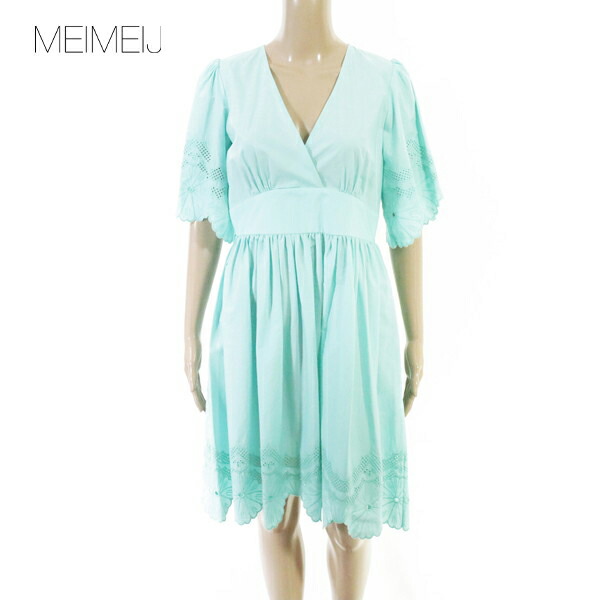 80%OFF 新品 メイメイジェイ MEIMEI J 衣装 40 EOP1905 M大きさ ライトグリーン レディース 袖付き添い人衣装 綿織物スピード競技 イタリア製