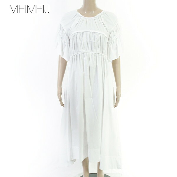 80%OFF 新品 メイメイジェイ MEIMEI J 衣装 40 EOP1915 M大きさ 白いこと レディース ロング衣装 綿織物 半袖 イタリア製