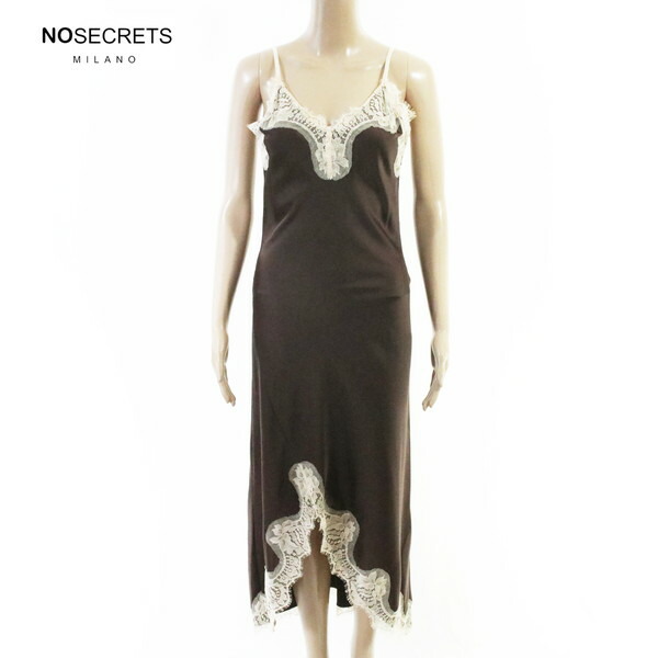 80%OFF 新品 ノーシークレッツ NO SECRETS 衣裳 42 EOP1927 M大きさ 赤銅色 レディース キャミソール衣裳 ロング丈 光輝 スピード競技