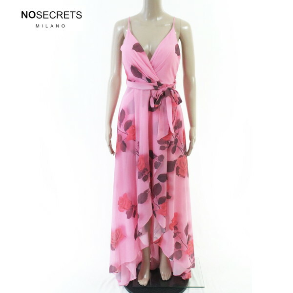 80%OFF 新品 ノーシークレッツ NO SECRETS 衣裳 42 EOP1932 M大きさ さくら色 レディース ロング丈御召しもの ノースリーブ 御花柄