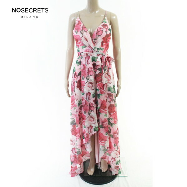 80%OFF 新品 ノーシークレッツ NO SECRETS 衣装 42 EOP1933 M大きさ サクラ色 レディース ロング丈お召しもの ノースリーブ 御花柄