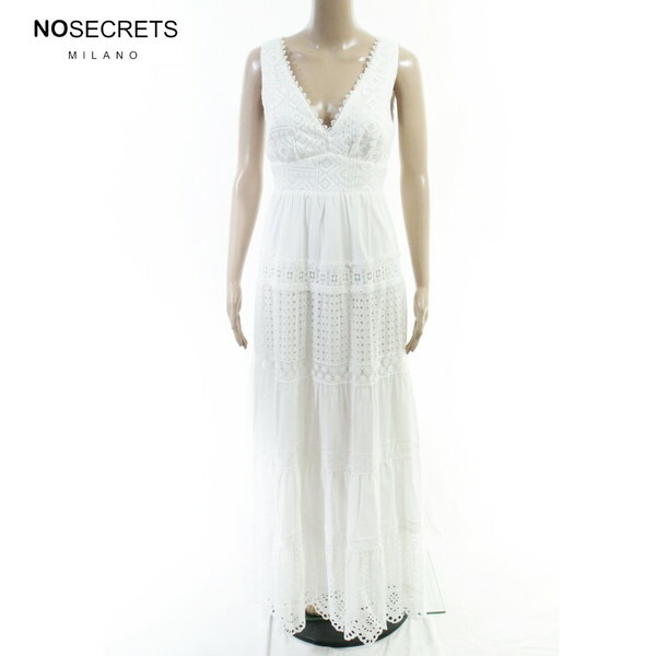 80%OFF 新品 ノーシークレッツ NO SECRETS 衣装 38 EOP1941 XS大きさ 白いこと レディース ロング衣装 ノースリーブ スピード競技