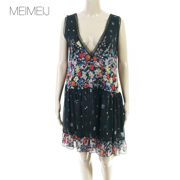 80%OFF 新品 メイメイジェイ MEIMEI J 衣装 40 EOP1797 M大きさ 黒いこと レディース ノースリーブ衣装 花柄衣装  イタリア製