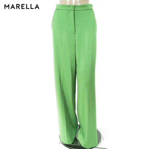 80%OFF 新品 マレーラ MARELLA パンツ 42 EPT1024 Lサイズ グリーン レディース カラーパンツ セミワイド インポート