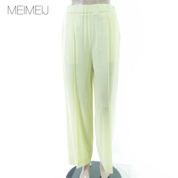 80%OFF 新品 メイメイジェイ MEIMEI J パンツ 40 EPT1184 Mサイズ イエロー レディース カラーパンツ センターライン入り ウエストゴム イタリア製｜エーエムアイクローズ店