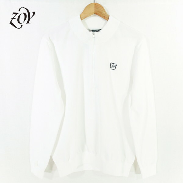 60%OFF 新品 ゾーイ ZOY トップス 1003 HCS684 L-LLサイズ ホワイト メンズ モックネック ハーフジップ ポリエステル100% ストレッチ 撥水加工 Proof Plus 春秋 ゴルフウェア 071432700｜エーエムアイクローズ店