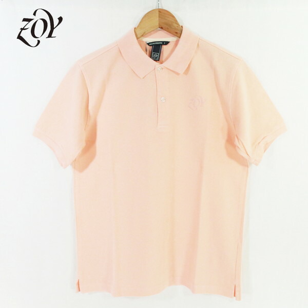 60%OFF 新品 ゾーイ ZOY ポロシャツ 1003 HCS686 L-LLサイズ ライトオレンジ メンズ カットソー コットン100% 鹿の子地 ナノファイン加工 防臭効果 春夏 ゴルフウェア 071442008