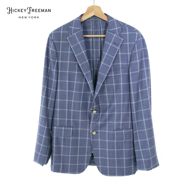 75%OFF 新品 ヒッキーフリーマン Hickey Freeman ジャケット 40 MJK1525 LLサイズ パープルがかったネイビー メンズ テーラードジャケット チェック柄 ウール100% ロロピアーナ生地 ブレザー アメリカ製 春夏 917-30L｜エーエムアイクローズ店