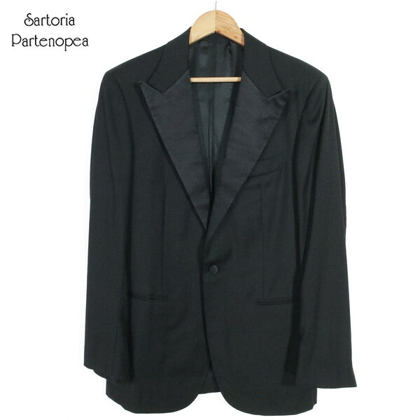 訳あり 新品 サルトリア パルテノペア SARTORIA PARTENOPEA タキシードジャケット 52 MJK1465 3Lサイズ ブラック メンズ 1ボタン ウール100% ノーベント クラシコ 秋冬 イタリア製 OW032808