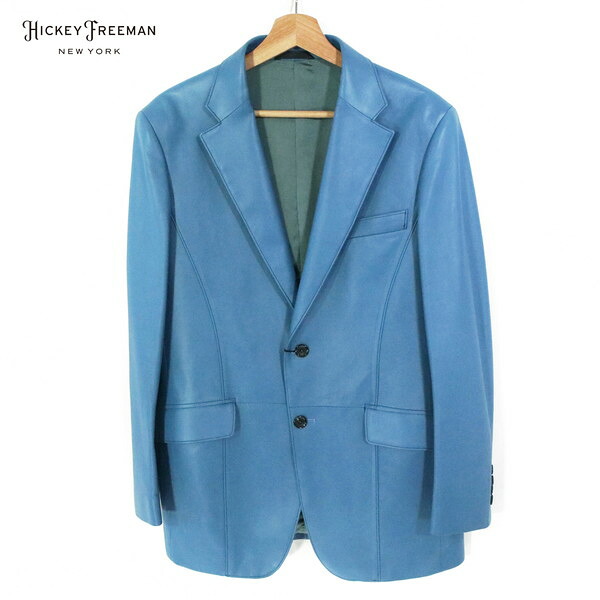 『百貨店SALE割り引き客体』75%OFF 新品 ヒッキーフリーマン Hickey Freeman 上衣 XL MJK1556 LL大きさ 青色 メンズ なめし革上衣 テーラードジャケット 羊革 スポーツジャケット 秋冬 232-87Y