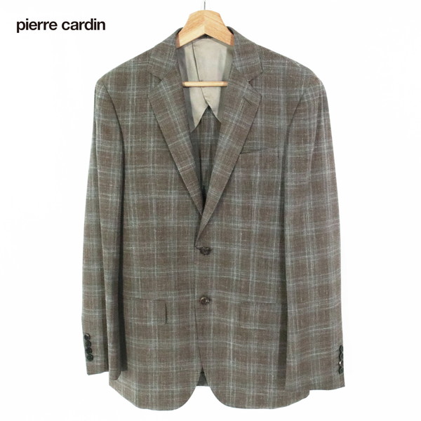 75%OFF 新品 ピエールカルダン pierre cardin ジャケット A-L MJK1560 Lサイズ ブラウン メンズ テーラード 2ボタン ウール×シルク×リネン ロロピアーナ生地 チェック柄 サイドベンツ 春夏 602-15J|エーエムアイクローズ店