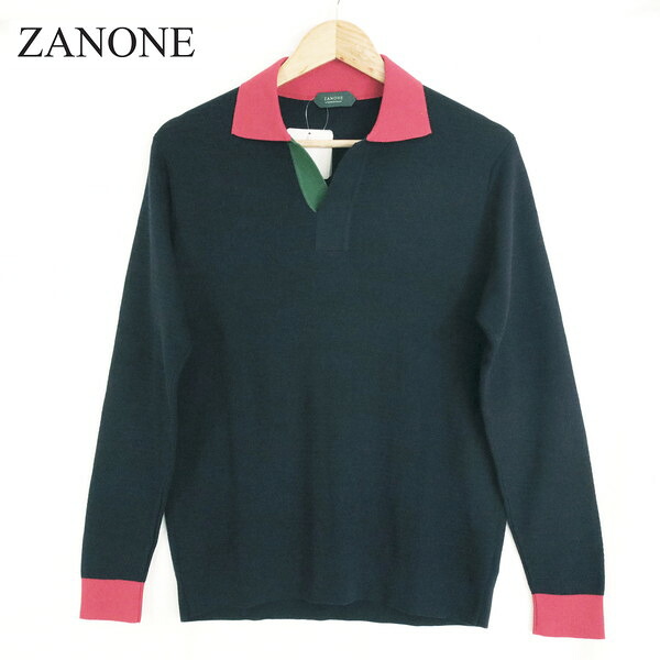 60%OFF 新品 ザノーネ ZANONE ニット 44 MKN1129 Sサイズ ダークネイビー メンズ コットン100% ハイゲージ セーター 襟付き イタリア製 春秋 アウトレット｜エーエムアイクローズ店