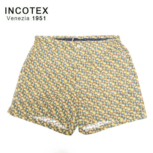 『百貨店SALE銀行割引客体』60%OFF 新品 インコテックス INCOTEX mare 水泳着 48 MOT1944 L大いさ 黄色 メンズ ナイロン100% スイムウェア サーフズボン下 海食麺麭 さる股引き印字機 14B002 SW175