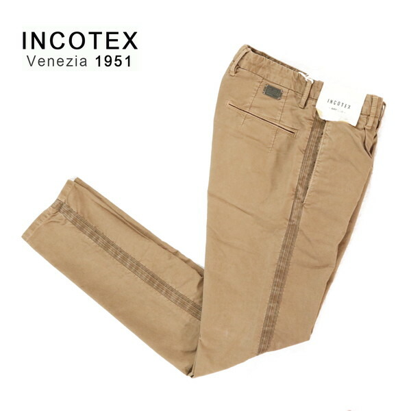 『百貨店SALE銀行割引客体』60%OFF 新品 インコテックス INCOTEX ズボン下 28 MPT2770 XS大きさ 赤銅色ベージュ メンズ 綿 伸ばすこと 側面伝達ルート TRICOCHINO