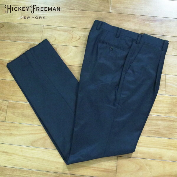 80%OFF 新品 ヒッキーフリーマン Hickey Freeman パンツ 88 MPT3066 LLサイズ ネイビー スラックス ウール100% ビジネス 日本製 最上級ライン ハンドメイド 秋冬 024-61F