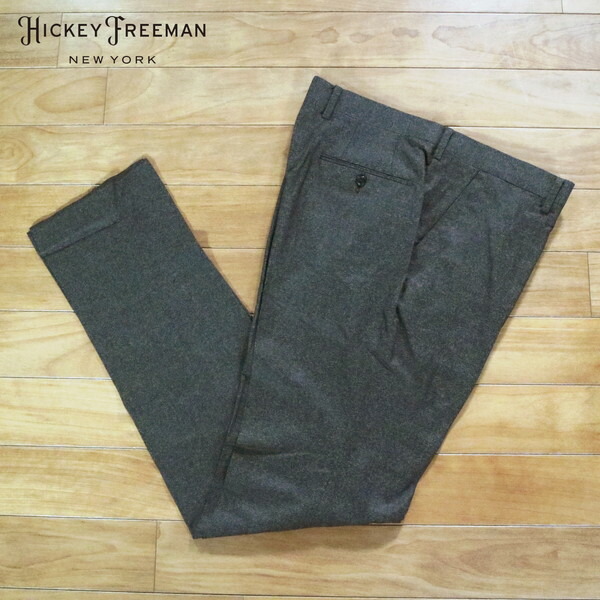 『百貨店SALE銀行割引客体』80%OFF 新品 ヒッキーフリーマン Hickey Freeman ズボン下 94 MPT3069 4L大きさ 暗然たる赤銅色 スラックス 羊毛100% 商行為 日本製 秋冬 052-50F