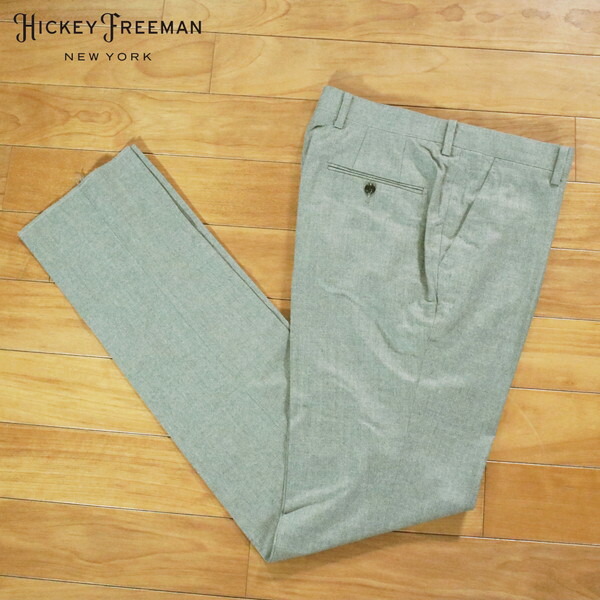 『百貨店SALE銀行割引客体』80%OFF 新品 ヒッキーフリーマン Hickey Freeman ズボン下 91 MPT3070 3L大きさ 薄墨色カーキ スラックス 羊毛100% 商行為 日本製 秋冬 052-50F