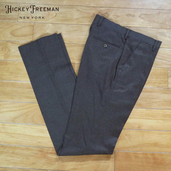 『百貨店SALE銀行割引客体』80%OFF 新品 ヒッキーフリーマン Hickey Freeman ズボン下 85 MPT3071 L～LL大きさ ブラウンパープル スラックス 羊毛×リヨ独居室×ポリウレタン 商行為 日本製 秋冬 062-51F