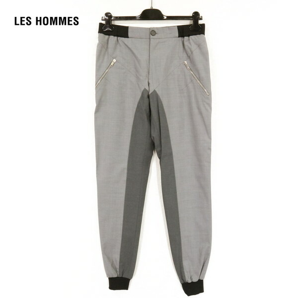 『百貨店SALE銀行割引客体』75%OFF 新品 レゾム LES HOMMES スラックスズボン下 48 MPT720 L大きさ 薄墨色×黒いこと メンズ イージーパンツ ポルトガル共和国製 ル・オム 逃げ口