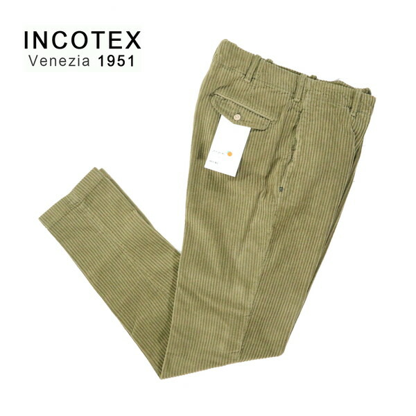 『百貨店SALE銀行割引客体』60%OFF 新品 インコテックス INCOTEX ズボン下 44 MPT2740 S大きさ 点火装置カーキ メンズ コール天 綿織物 伸ばすこと CARROT fit