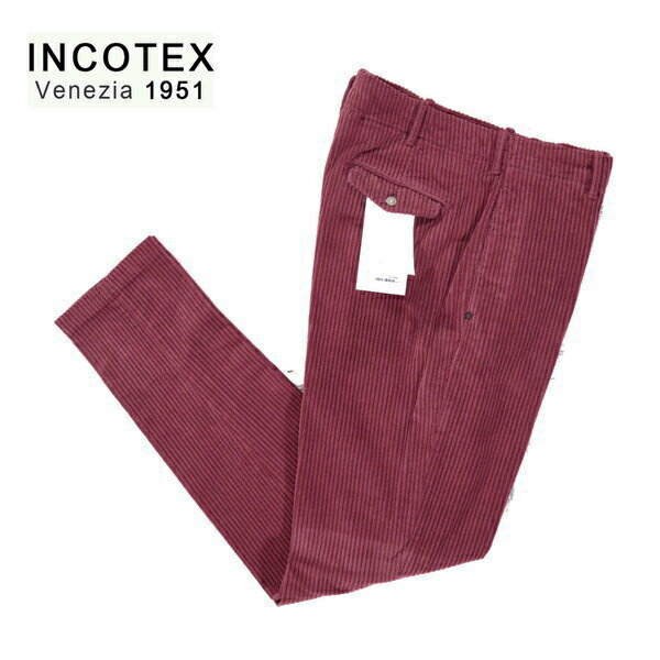 『百貨店SALE銀行割引客体』60%OFF 新品 インコテックス INCOTEX ズボン下 46 MPT2746 M大きさ ブドウ酒 メンズ コール天 綿織物 伸ばすこと CARROT fit