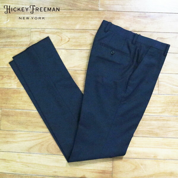 『百貨店SALE銀行割引客体』80%OFF 新品 ヒッキーフリーマン Hickey Freeman ズボン下 79 MPT3108 M大きさ ダークネイビー スラックス 羊毛100% 商行為 日本製 歳月 962-50N