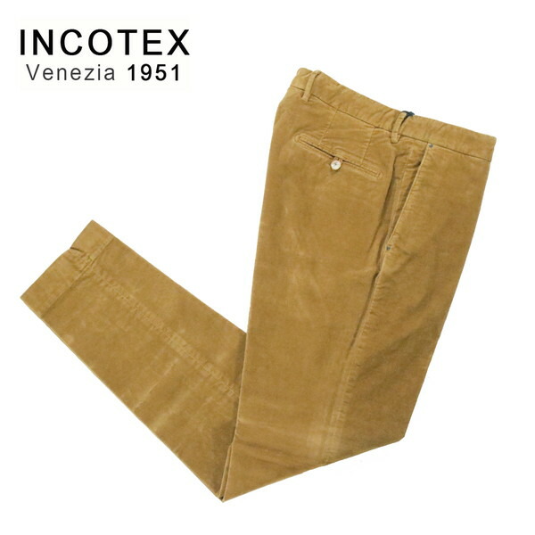60%OFF 新品 インコテックス INCOTEX パンツ 46 MPT2855 Mサイズ マスタード コットンパンツ ストレッチ TAPERED FIT 秋冬