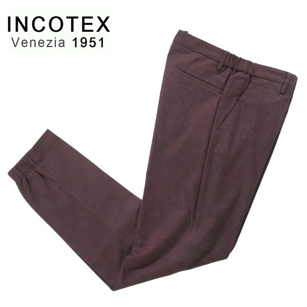 『百貨店SALE銀行割引客体』60%OFF 新品 インコテックス INCOTEX ズボン下 48 MPT2833 L大いさ 靉靆たるぶどう酒 メンズ 綿織物ズボン下 酉の方角天然ゴム 裾天然ゴム TAPERED fit 秋冬