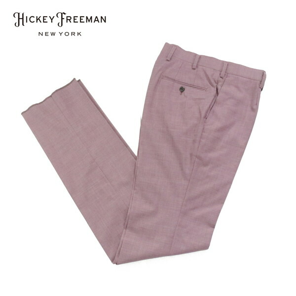 80%OFF 新品 ヒッキーフリーマン Hickey Freeman ズボン下 85 MPT3036 L～LL大きさ ライトパープル スラックス 羊毛100% 商行為 日本製 春夏 912-60F