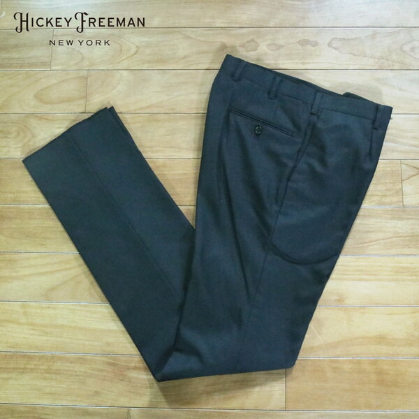 80%OFF 新品 ヒッキーフリーマン Hickey Freeman ズボン下 79 MPT3043 M大きさ 黒いこと スラックス 羊毛100% 商行為 日本製 年月 012-52F