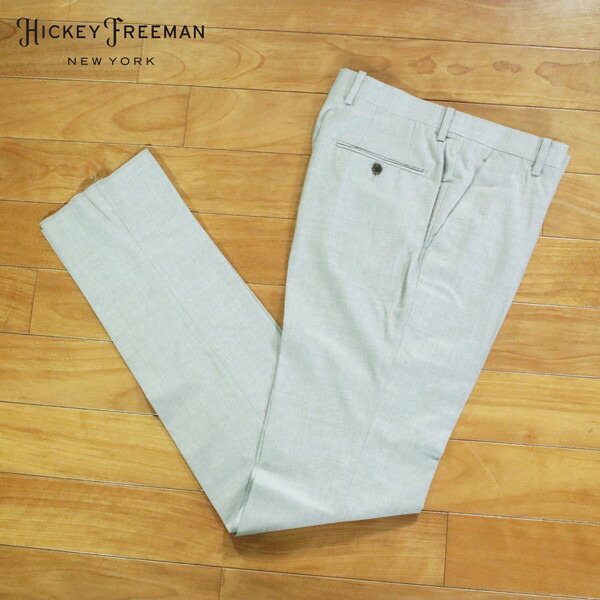 『百貨店SALE銀行割引客体』80%OFF 新品 ヒッキーフリーマン Hickey Freeman ズボン下 82 MPT3046 L大きさ 点火装置薄墨色 スラックス 羊毛100% 商行為 日本製 春夏 962-50F