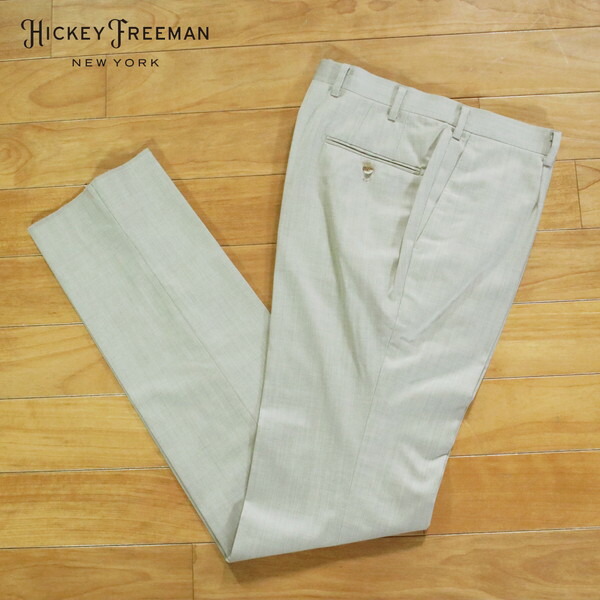 80%OFF 新品 ヒッキーフリーマン Hickey Freeman ズボン下 82 MPT3047 L大きさ グレージュ スラックス 羊毛100% 商行為 日本製 最上級生産ライン お手々お手伝いさん 春夏 904-32F