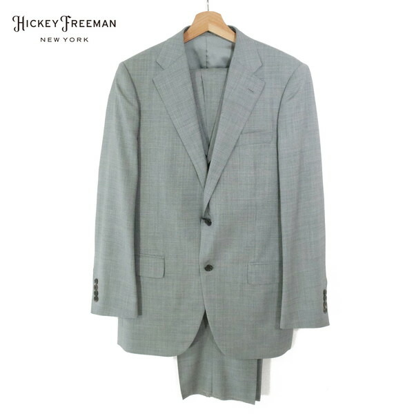 75%OFF 訳あり 新品 ヒッキーフリーマン Hickey Freeman 背広 A7 MSU1073 L～LL大きさ 薄墨色 メンズ 3天下太平 2名取り草 片方ベンツ 羊毛×絹地 一塁手生産ライン お手々お手伝いさん 木製ハンガー付き添い人 993-05F