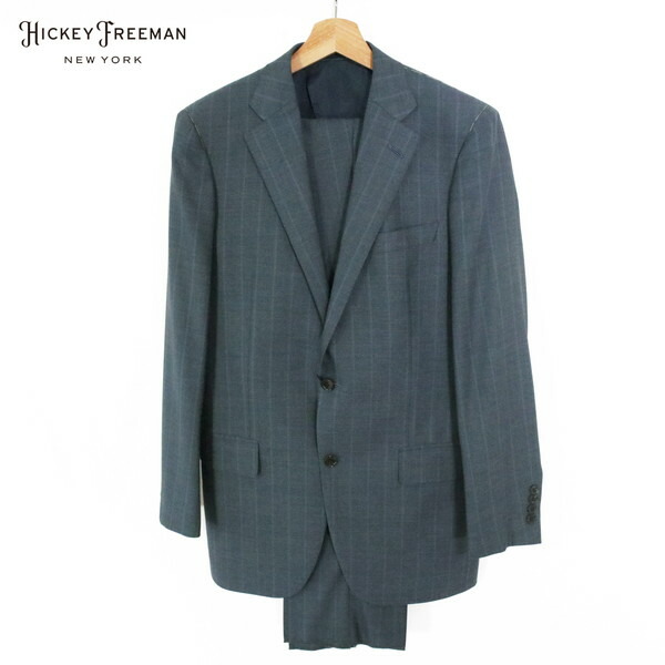 70%OFF 新品 ヒッキーフリーマン Hickey Freeman 背広 A7 MSU1077 L～LL大きさ 青碧薄墨色 メンズ 2名取り草 エルメネジルドゼニア出どころ 縞模様 一塁手伝達ルート お手てお手伝いさん 木製ハンガー付き添い人 933-00F