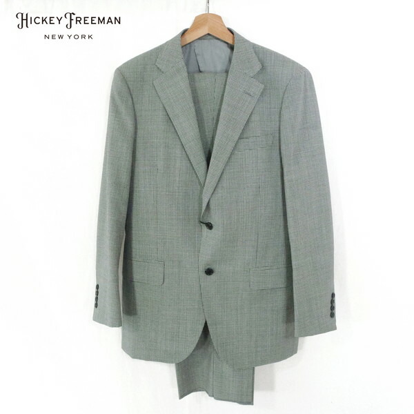 70%OFF 新品 ヒッキーフリーマン Hickey Freeman 背広 AB6 MSU1079 LL大きさ 薄墨色 メンズ 2名取り草 片方ベンツ 羊毛100% 透かし彫り柄 一塁手生産ライン お手々お手伝いさん 木製ハンガー付き添い人 春夏 915-50F