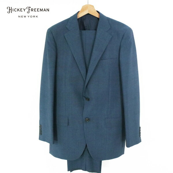 70%OFF 新品 ヒッキーフリーマン Hickey Freeman 背広 A7 MSU1081 L～LL大きさ 青碧 メンズ 2名取り草 側面ベンツ 羊毛×モヘア 一塁手伝達ルート お手てお手伝いさん 木製ハンガー付き添い人 春夏 913-08F