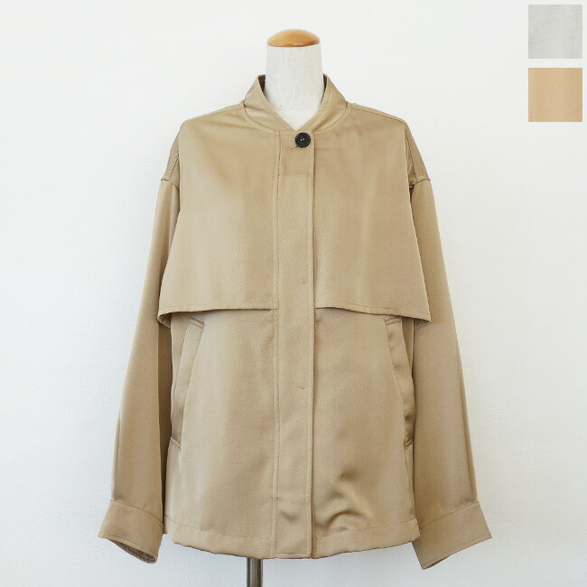 SALE [30%OFF] WHYTO. (ホワイト) ブルゾン レイヤード 長袖 コクーンシルエット LAYERED BLOUSON WHT25HJK4041 返品不可