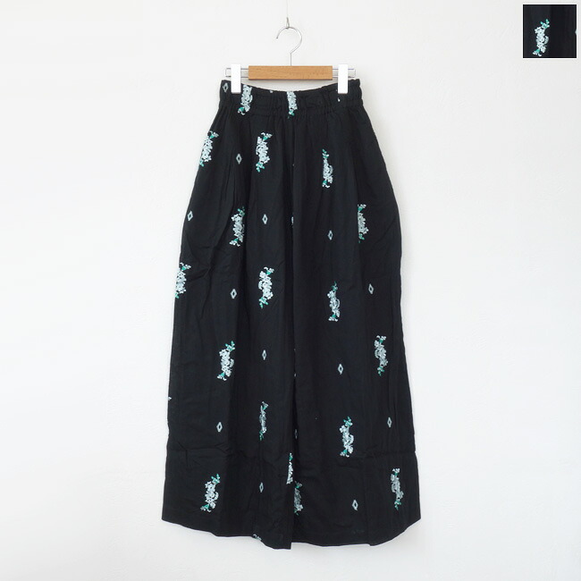 ne Quittez pas (ヌキテパ) 広広とした ズボン下 Cotton Voile Jasmine Embroidery Gather Pants 010661WT3